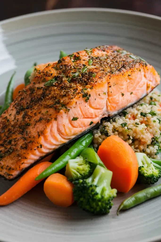 29+ Quick and Tasty Ninja Speedi Rapid Cooker Recipes 4 Herb Crusted Salmon with Quinoa 1