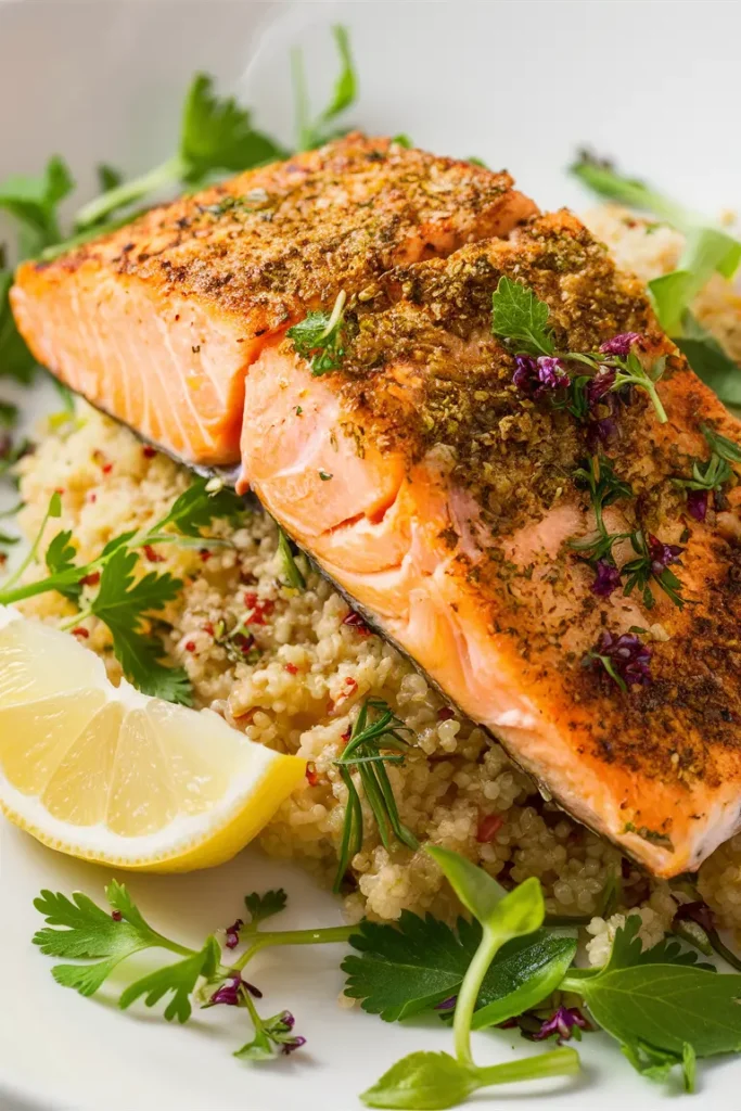 Herb Crusted Salmon with Quinoa