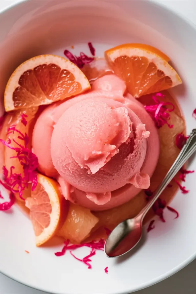 25 Easy Ninja Creami Sorbet Recipes for Summer 9 Pink Grapefruit Glow