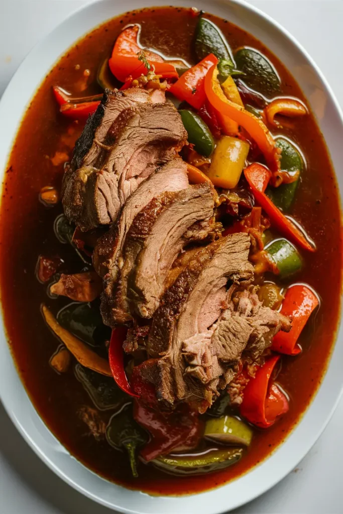 Pot Roast Pork Shoulder with Peppers