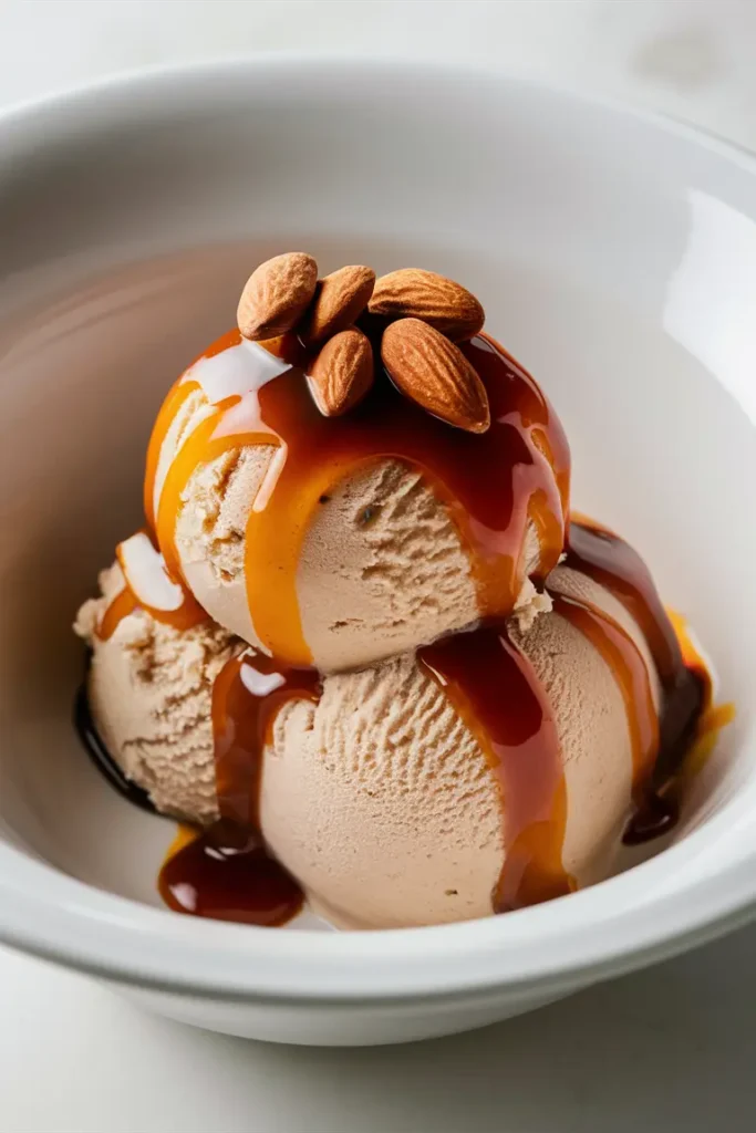 24 Easy Vegan Ninja Creami Recipes for Every Craving 5 Salted Caramel Almond Butter Ice Cream