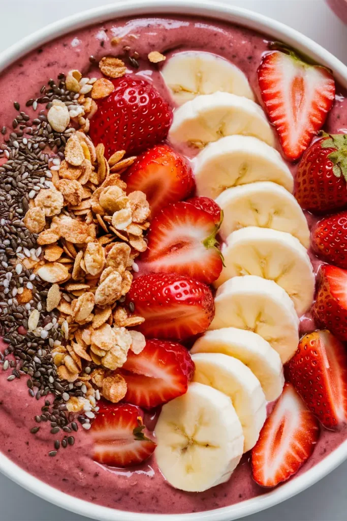 24 Easy Vegan Ninja Creami Recipes for Every Craving 4 Strawberry Banana Smoothie Bowl
