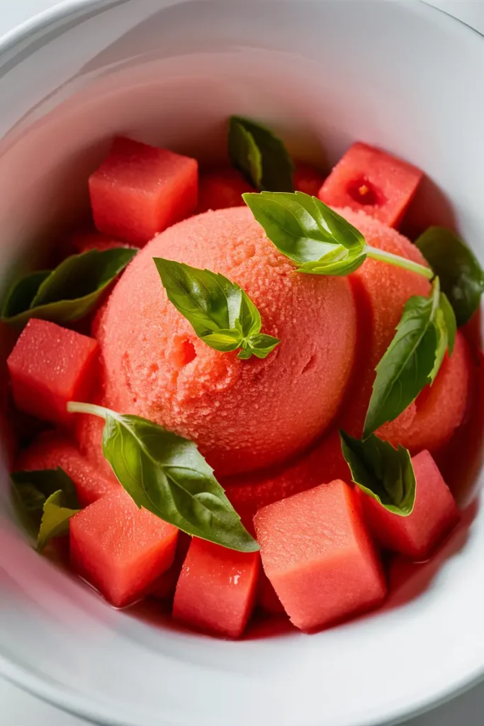 24 Easy Vegan Ninja Creami Recipes for Every Craving 8 Watermelon Basil Sorbet