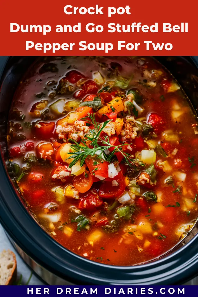 13 Easy Crock Pot Dump And Go Recipes 14 crock pot dump and go Stuffed Bell Pepper Soup For Two