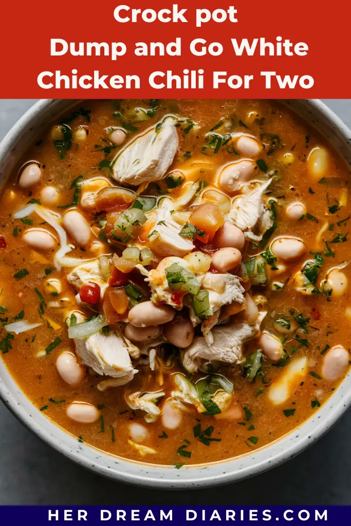 13 Easy Crock Pot Dump And Go Recipes 15 crock pot dump and go White Chicken Chili For Two