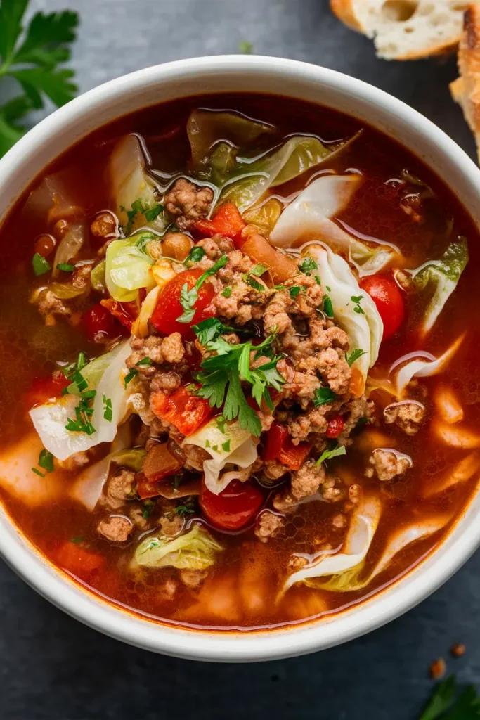 29+ Easy Crockpot Low Fat Recipes 6 Cabbage Roll Soup Lean Turkey or Beef