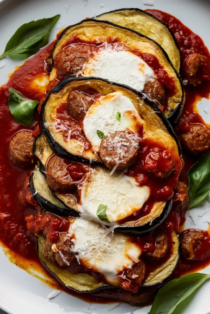 29 Italian Sausage Crockpot Recipes 6 Italian Sausage and Eggplant Parmesan