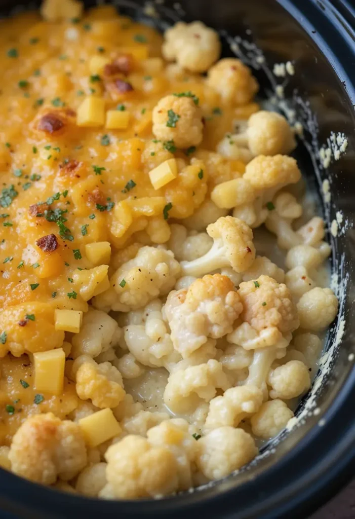 29 Light Crockpot Recipes 4 Low Carb Crockpot Cauliflower and Chicken Casserole