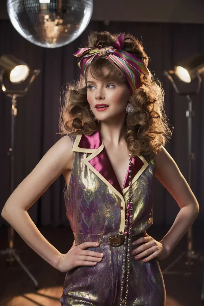 70s Disco Hairstyles - 25+ Perfect Ways For Perfect Disco Hair 26 Headscarf Glam 2