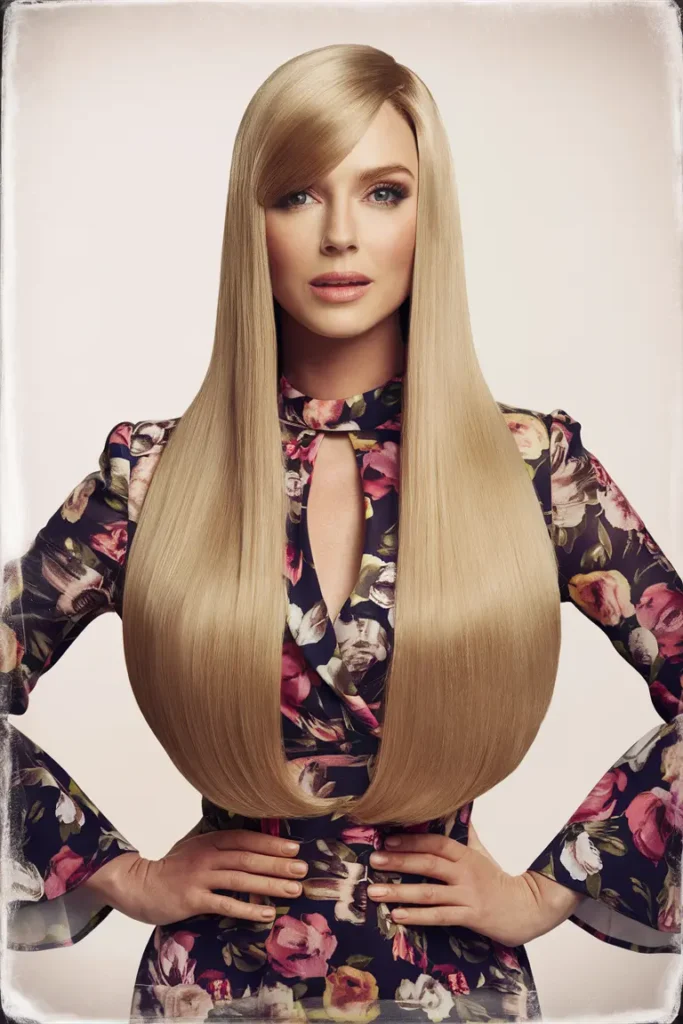 70s Disco Hairstyles - 25+ Perfect Ways For Perfect Disco Hair 20 Sleek Middle Part Straight Hair 2